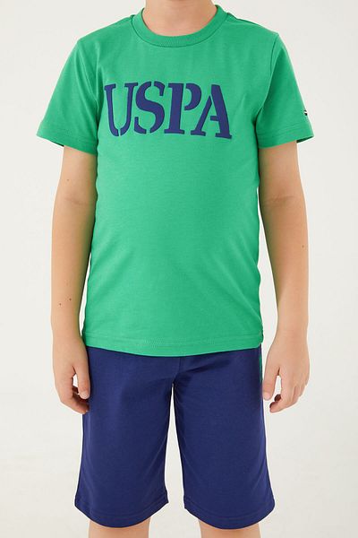 U.S. Polo Assn. Baza. Costum Bermudă pentru băiat cu mâneci verzi Polo Assn