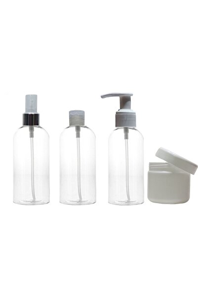 Genel Markalar Seyehat Boy Boş Plastik Şişe Seti 4 Lü, 100 Ml Damat,gelin Hediye Ceyiz Seti