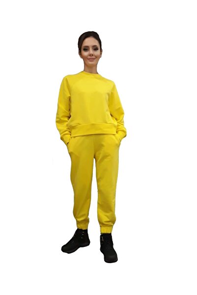 HNS Mrq Yarasa Kol 2 Iplik Içi Шардонлу Світшот - Жовтий - S