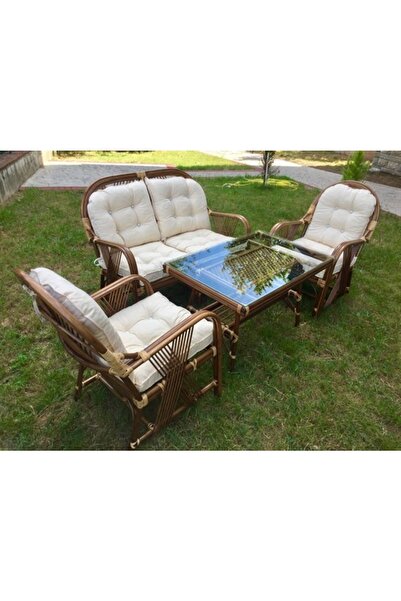 ZebraBambu Zebra Bambu Monika 4 Kişilik Masa Sandalye Takımı