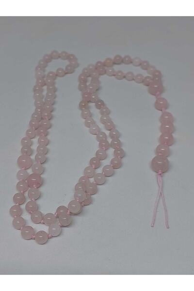 Yasamtohumu Pink Quartz Stone Prayer Beads 6mm 99mm Intermediate Knotted Handmade