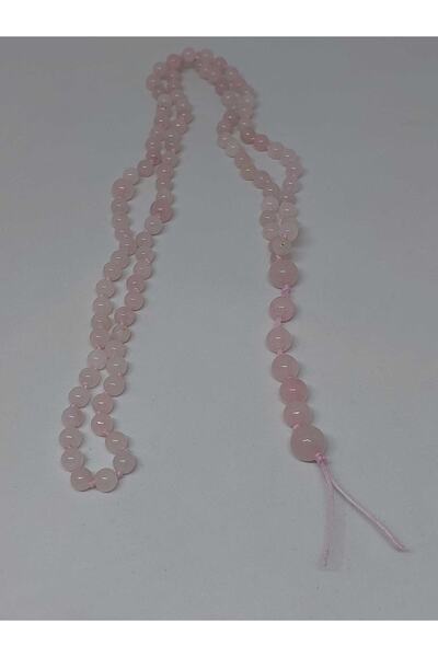 Yasamtohumu Pink Quartz Stone Prayer Beads 6mm 99mm Intermediate Knotted Handmade