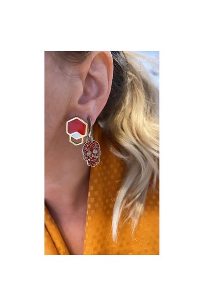 Juju Bronze Skull Earrings