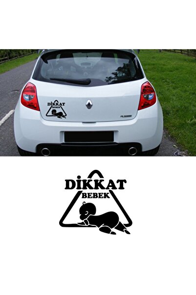 Melek Pazarı 15 X 14 Cm Baby On Board - Attention Baby Car Sticker
