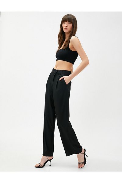 Koton Palazzo Trousers Asymmetrical Buttons