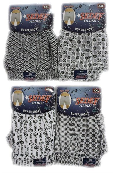 ÇamaşırcımShop 1012 12-Piece Combed Cotton Printed Men's Boxers