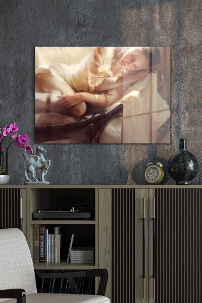 Decovetro Pictură în ulei pe sticlă Porte feminină