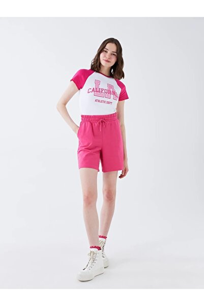 LC Waikiki Γυναικείο σορτς με ελαστική μέση με λεπτομέρειες