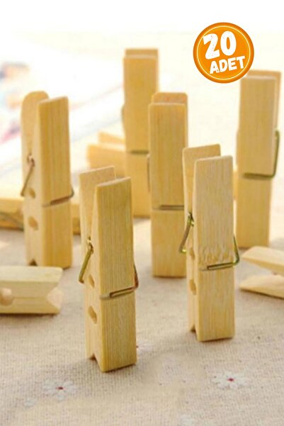 WAPPA 20 Adet Bambu Mandal Seti Ahşap Mandal Tahta Mandal