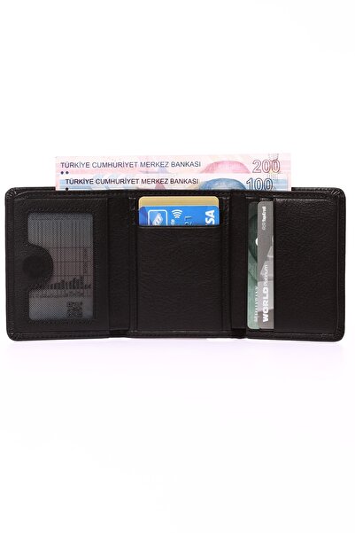 Grande 1414 Шкіряний чоловічий гаманець Naturel Чорний