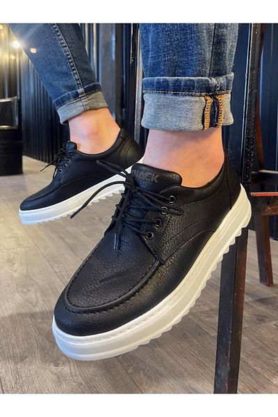 derinavm Pantofi Casual Model T12 - Talpa Neagra Alba