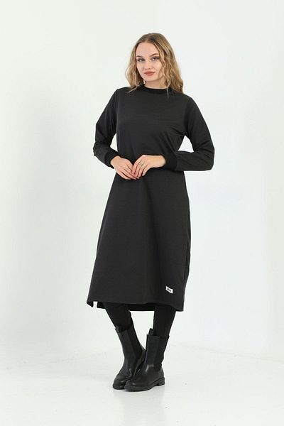 Elif Okur Hijab Long Tunic 110cm Black 1201
