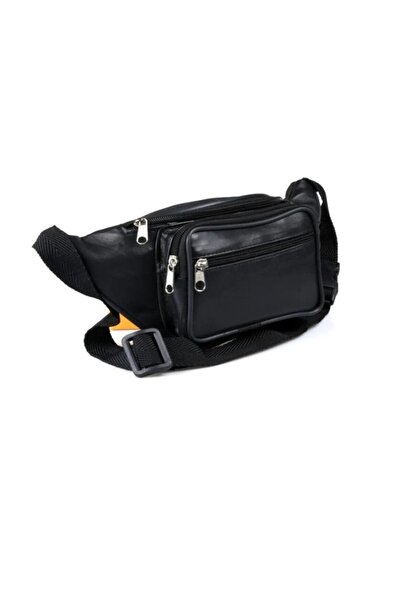 DZC KUZENLER AVM Siyah Deri Freebag Bel Çantası