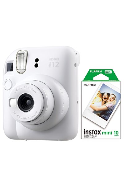 Fujifilm Instax Mini 12 Beyaz Fotoğraf Makinesi Ve 10'lu Mini Film