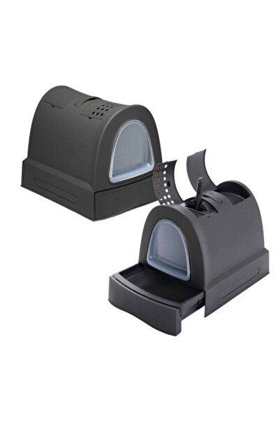 İmac Zuma Antrasit Çekmeceli Kapalı Kedi Tuvaleti 40 X 42.5 X 56 Cm