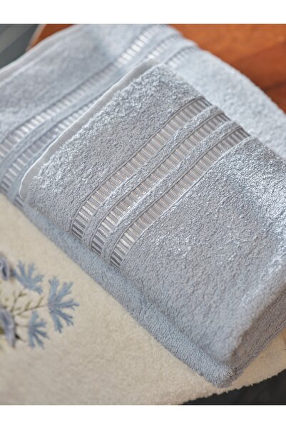 Karaca Home Set de baie de familie brodat 3d cu flori Albastru