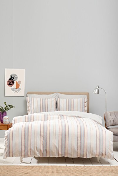 Karaca Home Set de lenjerie de pat dublu vopsit cu fire Vena Blue