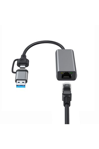 Protonust محول إيثرنت من النوع c/usb 2 في 1 محول 3.0 للكمبيوتر المحمول، محول من النوع c إلى Rj45 Mac