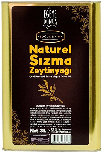 EGEYE DÖNÜŞ Soğuk Sıkım Natürel Sızma Zeytinyağı Teneke (YENİ SEZON) - 3 Litre