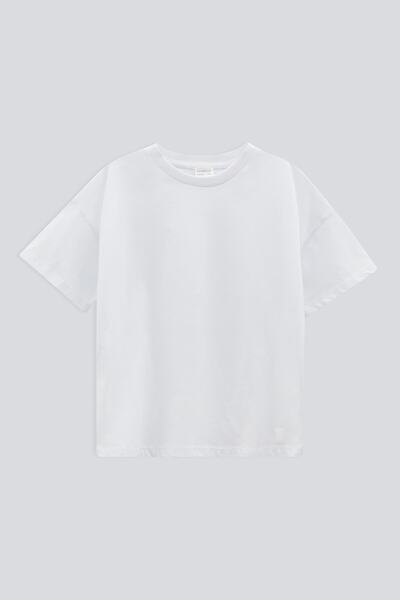 BABOKAH (KİDS GİRL) Basic Oversize Fit Kısa Kol T-shirt