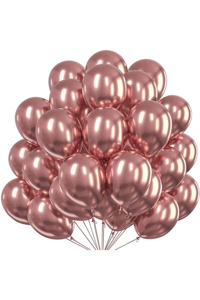 PARTİ SEPETİ Rose Gold Renkli Krom Balon