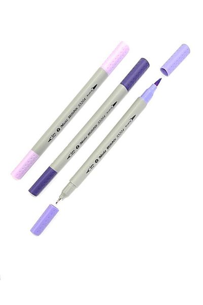 Masis Brushpen And Fineliner 3 Colors Double Sided Pencil