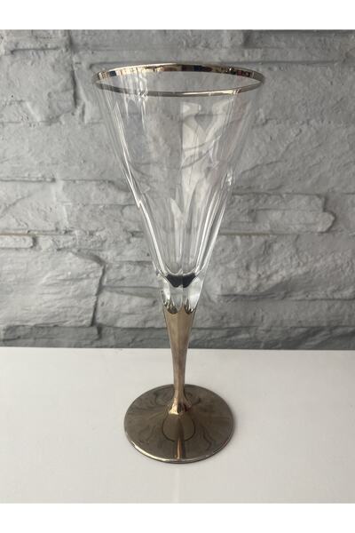 KCD El Dekoru Kesme Ayaklı Platin Uzun Bardak 21 Cm Original Hand Made Platin 1 Adet Fiyatıdır