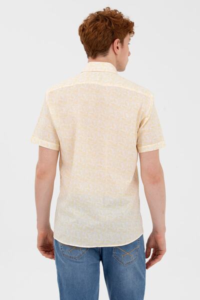 U.S. Polo Assn. Regular Fit Woven Short Sleeve Yellow Shirt