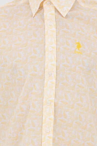 U.S. Polo Assn. Regular Fit Woven Short Sleeve Yellow Shirt