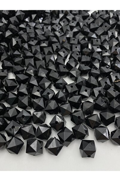 Hedef Bijuteri 100 جرام 14 ملم مكعب اللون الأسود، خرز أكريليك نموذج مكعب، مجو...
