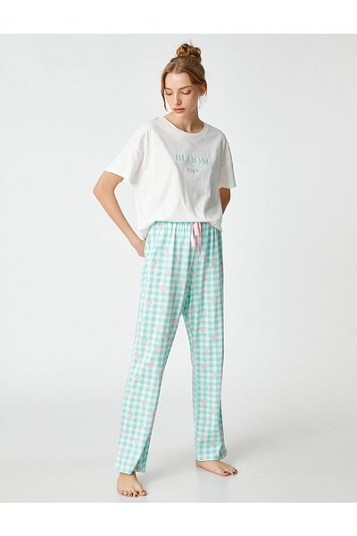 Koton Pyjama - Grün - Mit Slogan