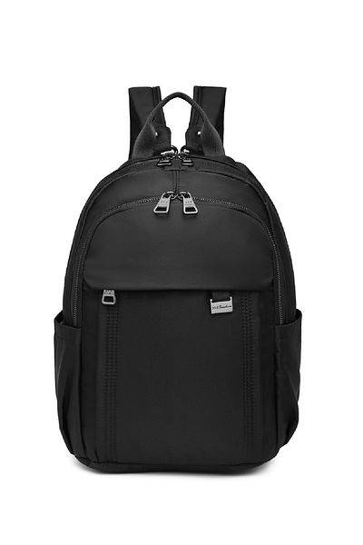 SMART BAGS Unisex Black Backpack Water Resistant Crinkle Fabric
