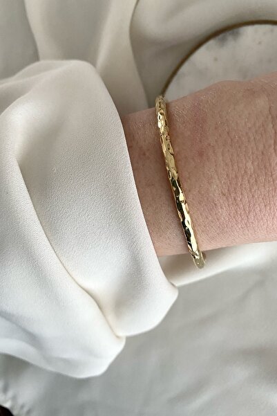 gaila design Kendinden Desenli Altın Kaplama Ayarlamabilir Kelepçe Bileklik