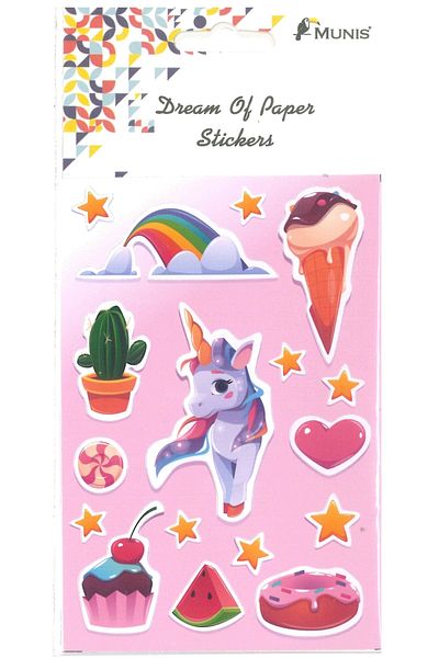 MUNIS Αυτοκόλλητο Rainbow Unicorn (1 φύλλο, μέγεθος A6)