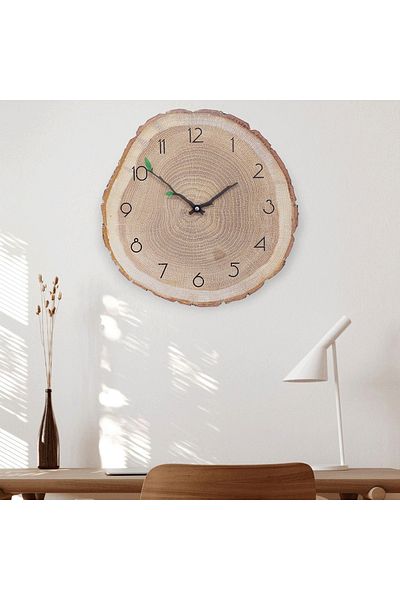 CajuArt Decorative tree trunk log shaped 40 cm wall clock