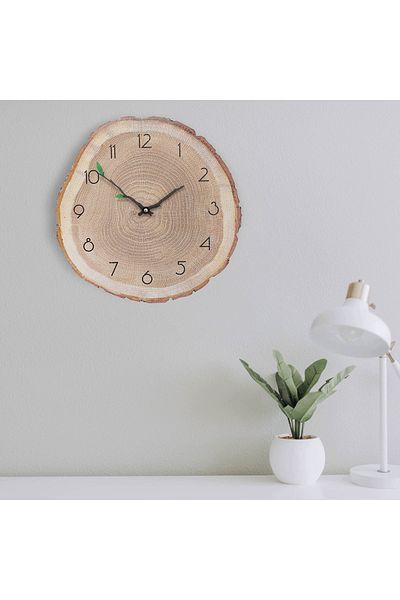 CajuArt Decorative tree trunk log shaped 40 cm wall clock