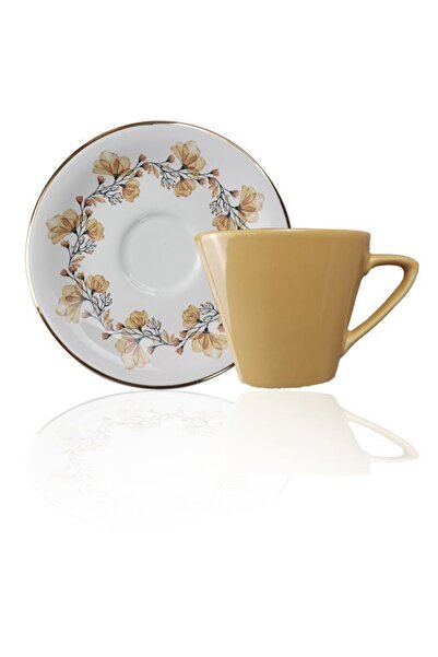 Glore Istanbul Lizy Hardal 12 Parça 6 Kişilik Kahve Fincan Takımı