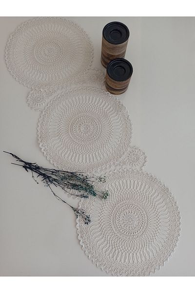 ŞENER HOME Kordone Embroidered Luxury Runner - Classic Cream