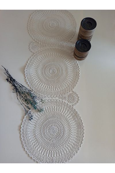 ŞENER HOME Kordone Embroidered Luxury Runner - Classic Cream