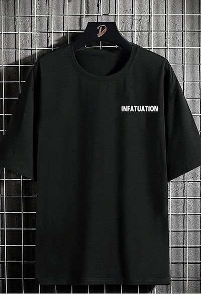 DEEPSENCE Men's Oversize T-shirt Infatuation Print Black