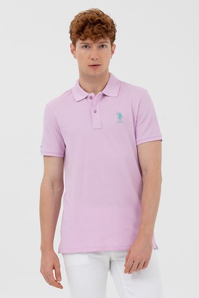 U.S. Polo Assn. تي شيرت قطني أساسي بقصة ضيقة وياقة بولو
