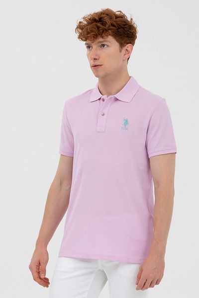 U.S. Polo Assn. تي شيرت قطني أساسي بقصة ضيقة وياقة بولو