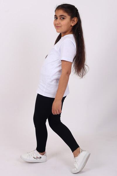 Çiggo Kids Κοριτσίστικο βαμβακερό Lycra Basic μακρύ κολάν και μασίφ Basic Top και κάτω σετ