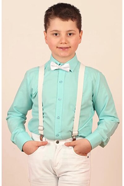 Nacar Erkek Çocuk Gömlek Papyon Askı Takımı Gösteri Kıyafeti