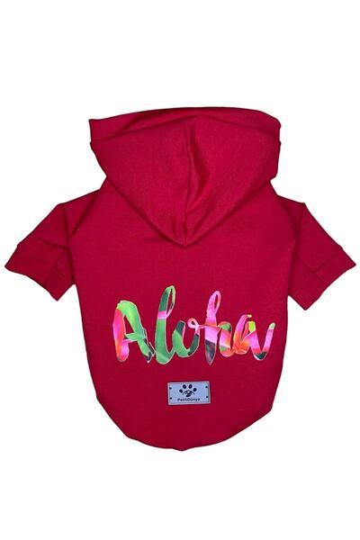 PetiliDünya Cat Dog Clothes & Dress Hooded Model Aloha Rose