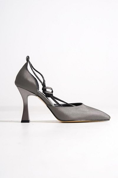 Modabuymus Rochie de seară stiletto cu pietre gri platină pantofi cu toc