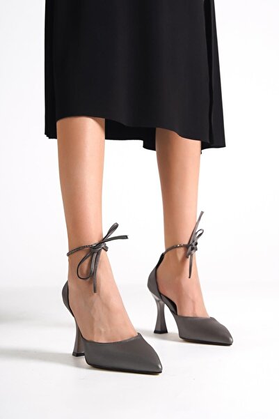 Modabuymus Rochie de seară stiletto cu pietre gri platină pantofi cu toc