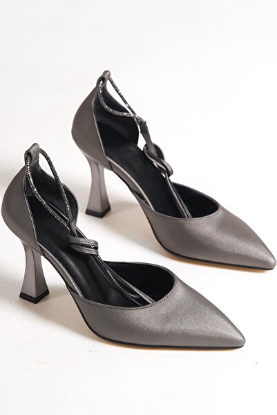 Modabuymus Rochie de seară stiletto cu pietre gri platină pantofi cu toc