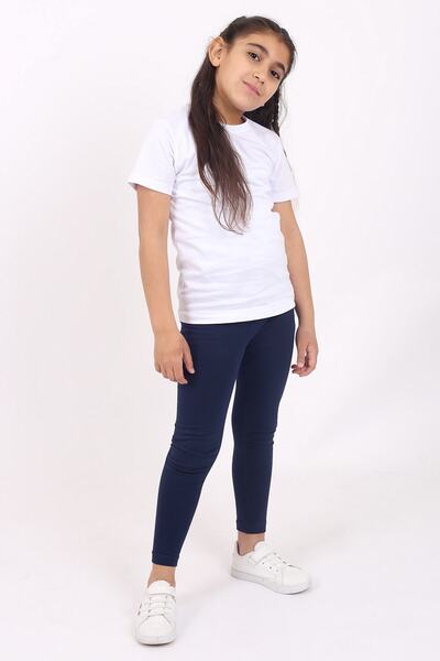 Çiggo Kids Σετ κοριτσίστικο βαμβακερό Lycra Basic μακρύ καλσόν και απλό Basic T-Shirt (πάνω-κάτω)