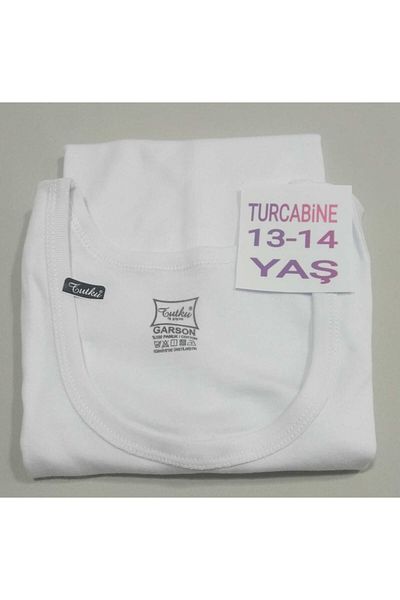 Tutku 1 bucată din bumbac Lycra Flexibil Confortabil Băiat 13-14 ani Culoare albă Cameră de corp cu bretele groase
